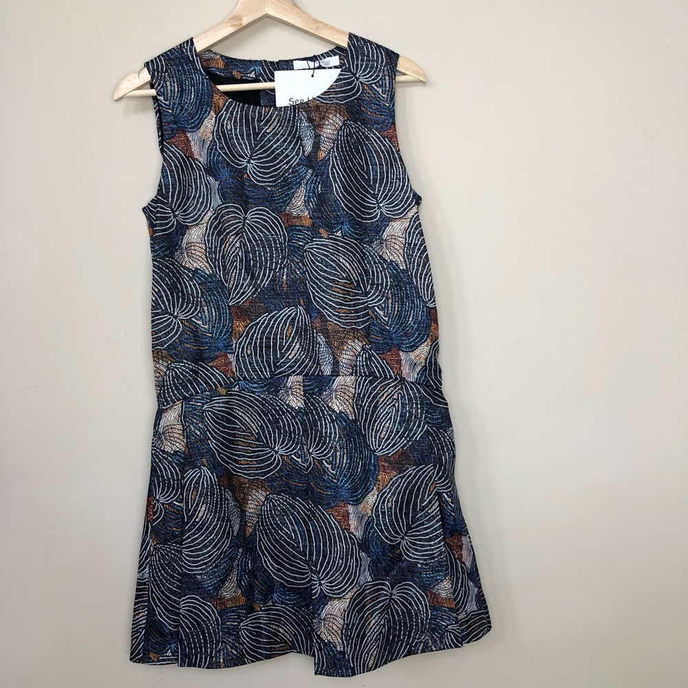 See U Soon Low Waist Dress Size 1 Leaf Print